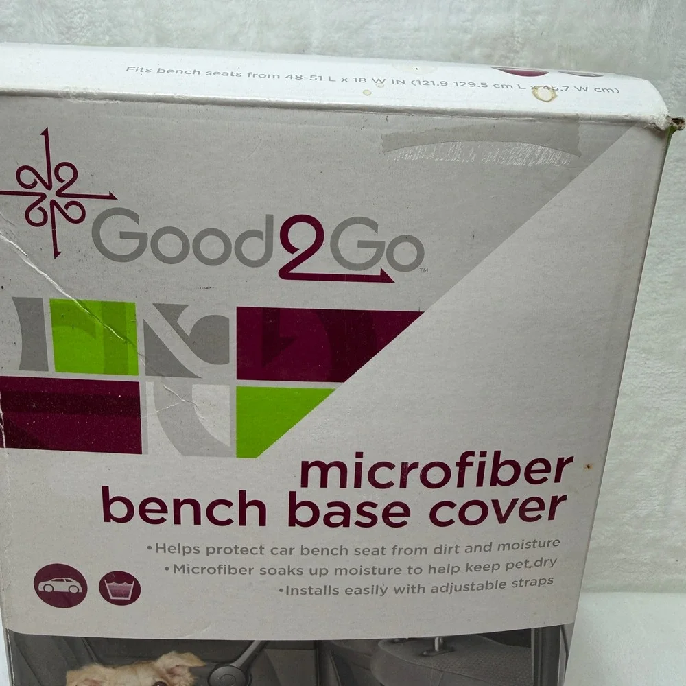 New Good2Go Microfiber Bench Base Cover Gray Pet Car Seat Protector 48-51in Long